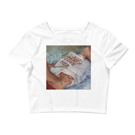 daddy painting cropped tee